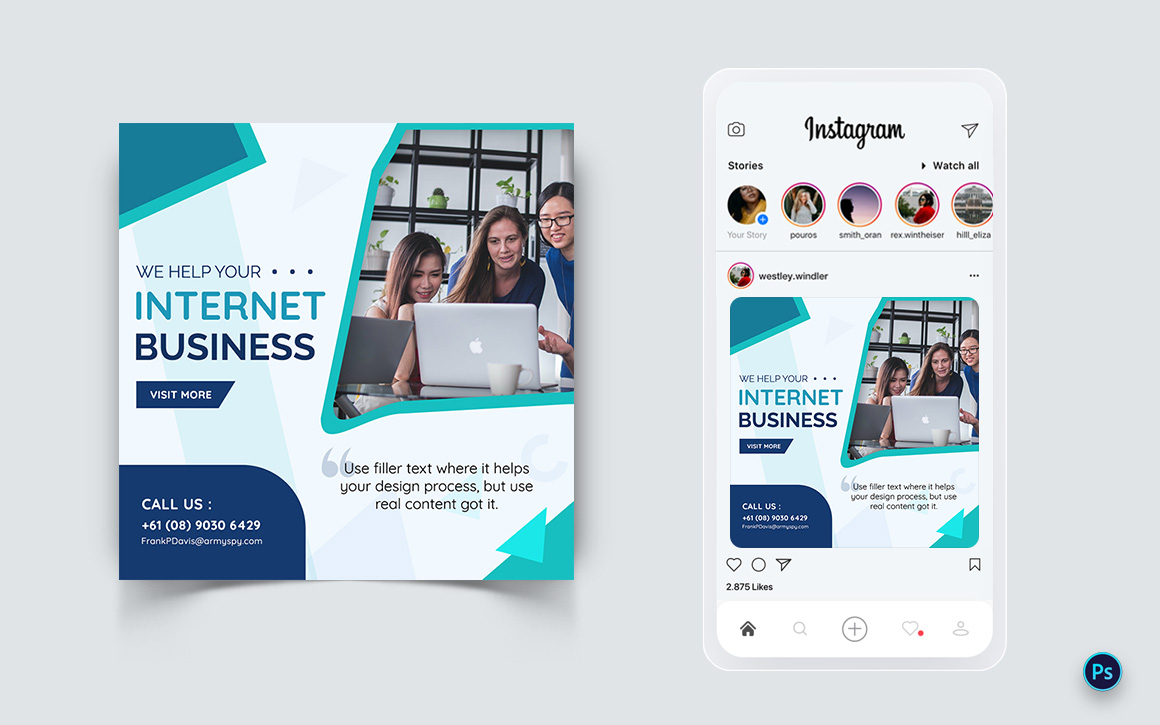 Business Service Promotion Social Media Post Design Template-09