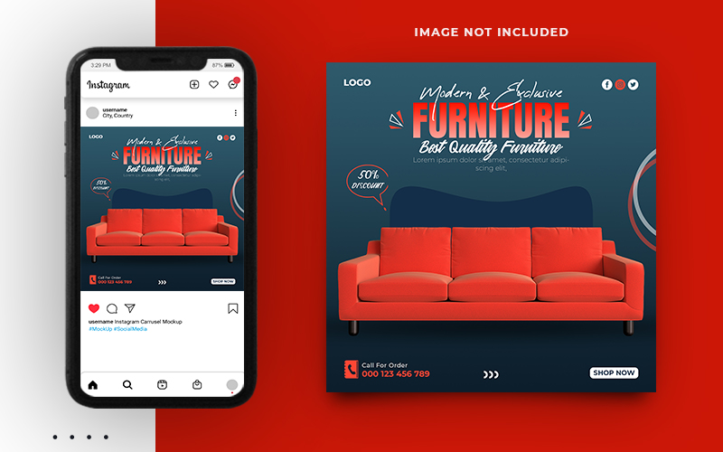 Furniture Sale  And Interior Promotion Social Media Post Banner