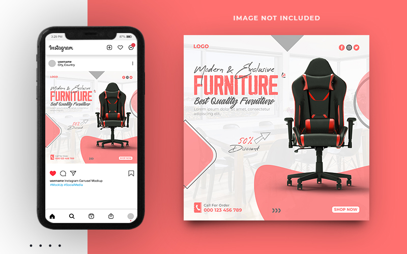 Furniture Sale  And Interior Promotion Instagram Social Media Post Banner Template