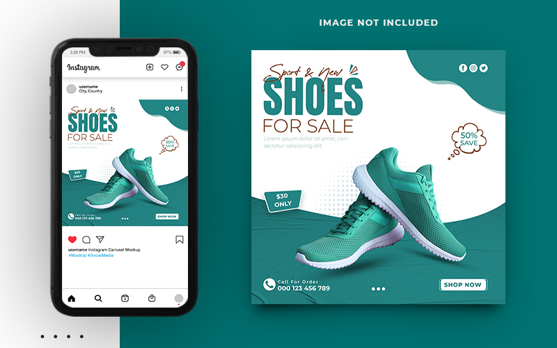 Shoes Sale Social Media Post Banner Template Design