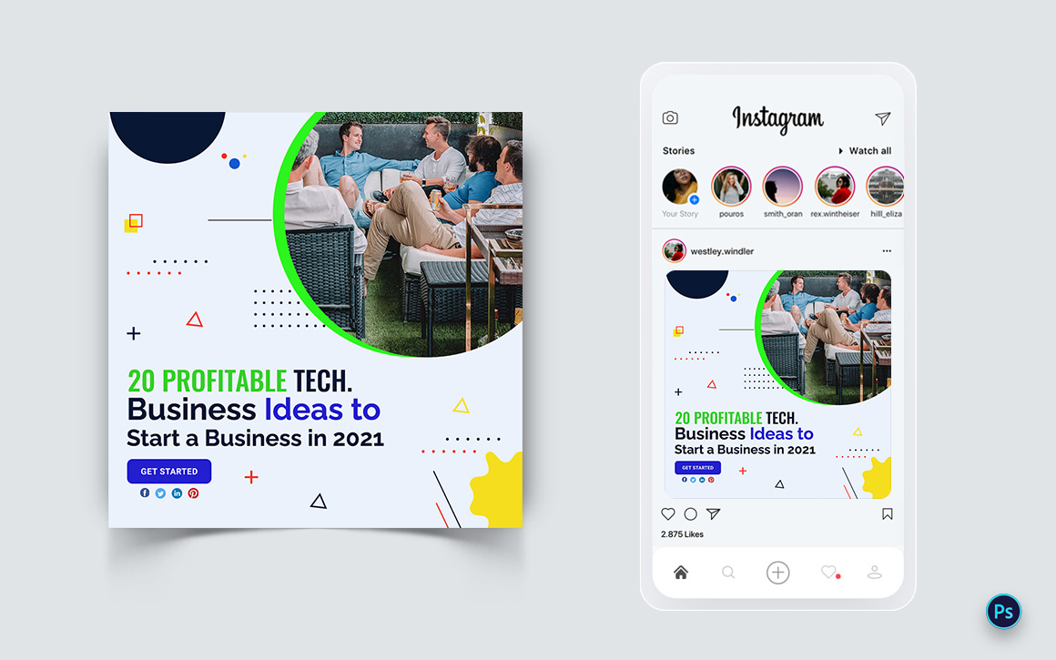 Business Service Promotion Social Media Post Design Template-64