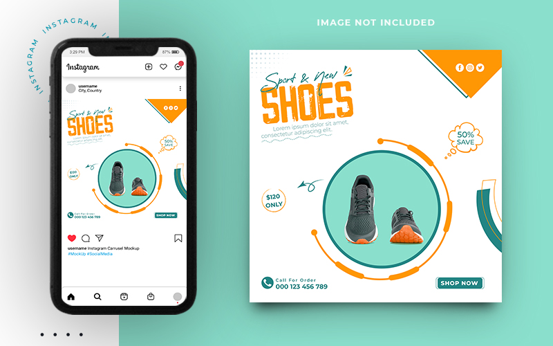 Shoes Sale Promotion Advertisement Social Media Instagram  Post Banner Template