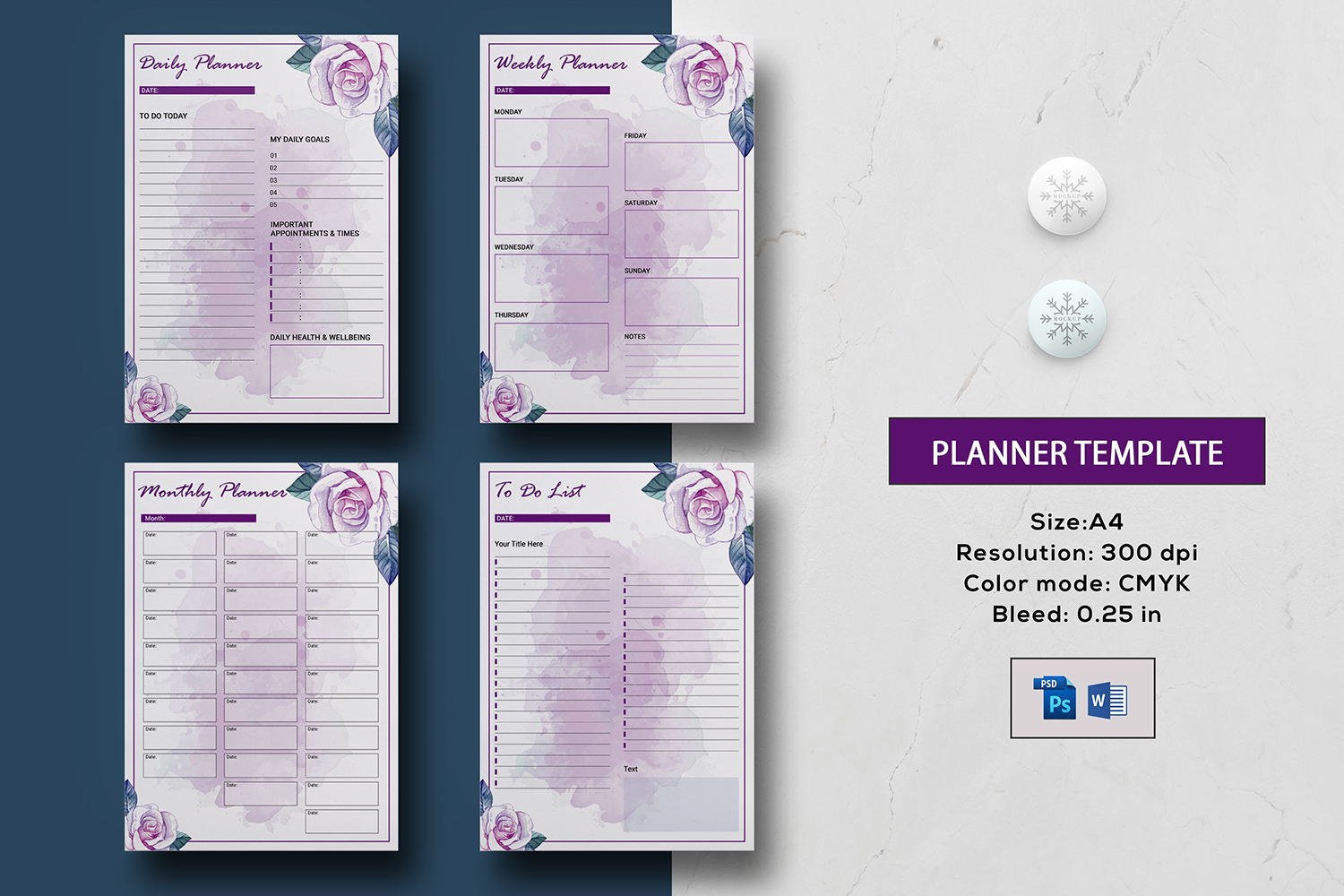Floral Daily Planner Template