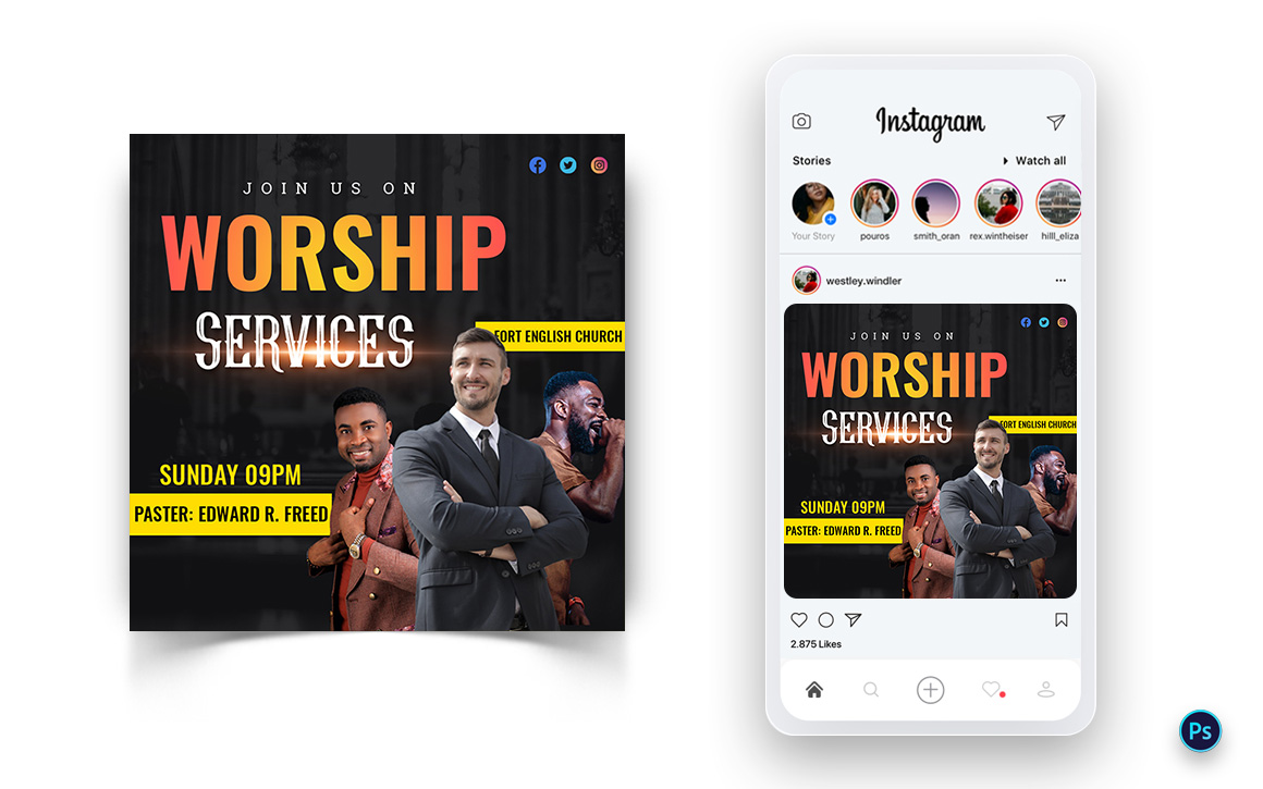 Church Speech Motivation Social Media Post Design Template-04