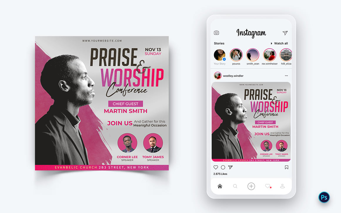 Church Speech Motivation Social Media Post Design Template-11