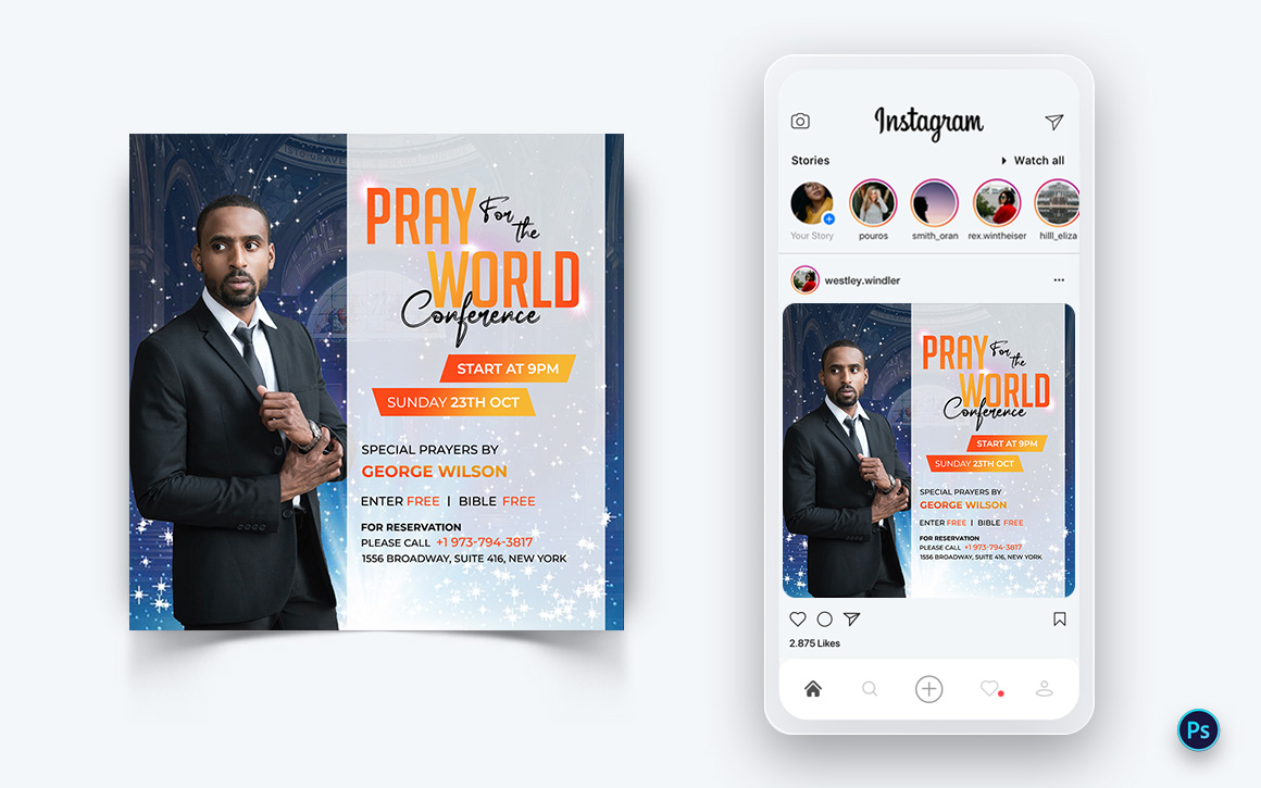 Church Speech Motivation Social Media Post Design Template-12