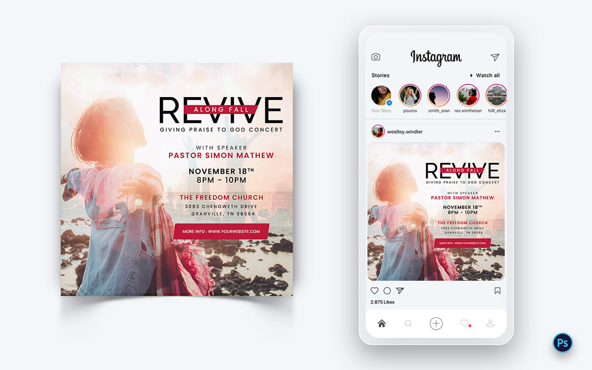 Church Speech Motivation Social Media Post Design Template-13