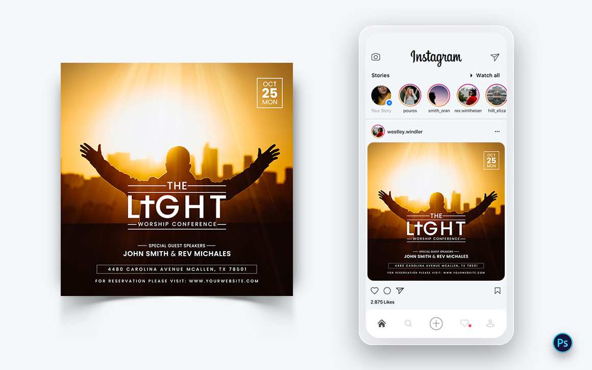 Church Speech Motivation Social Media Post Design Template-14