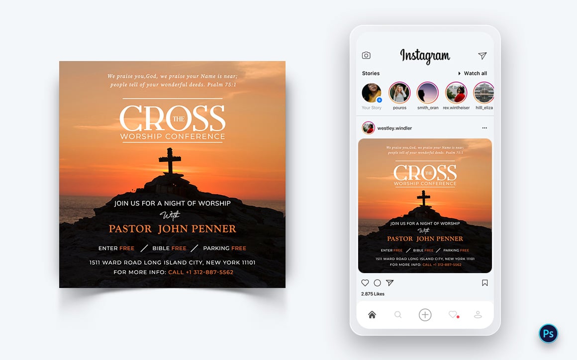 Church Speech Motivation Social Media Post Design Template-16