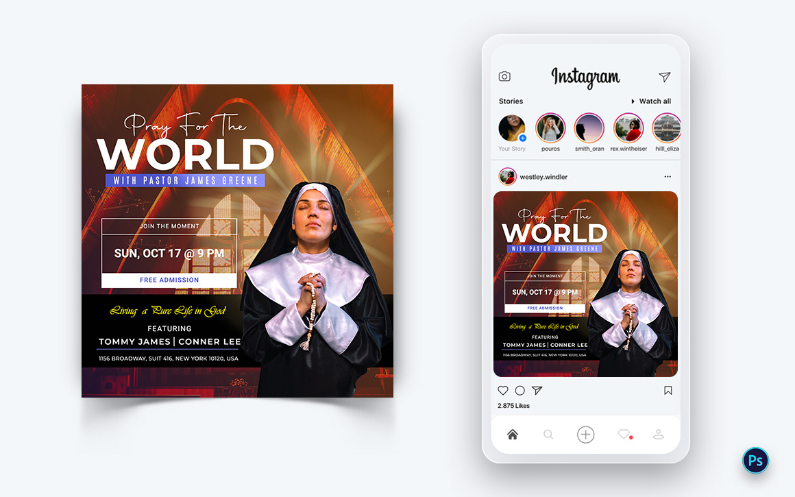 Church Speech Motivation Social Media Post Design Template-17