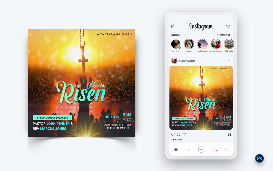 Church Speech Motivation Social Media Post Design Template-18