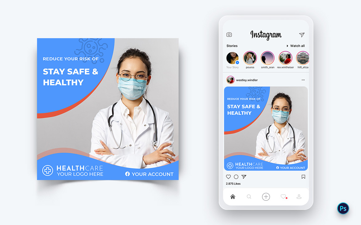 Corona Virus Awareness Social Media Post Design Template-01