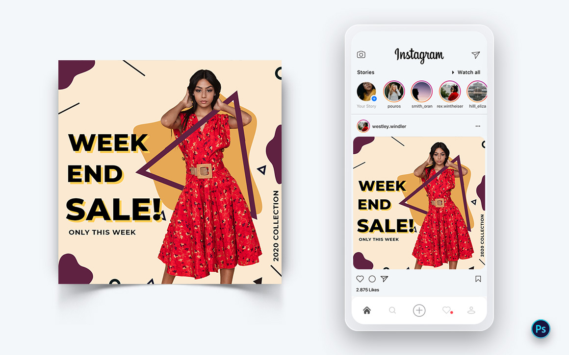 Fashion Sale Promotion Social Media Post Design Template-07