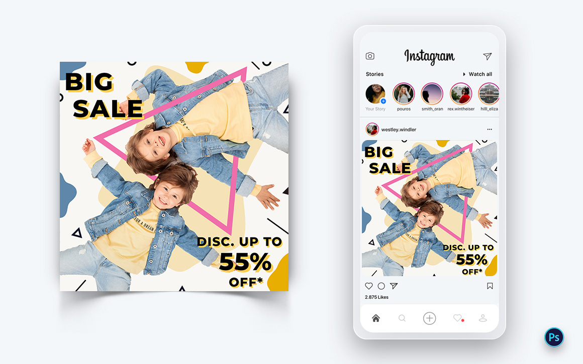 Fashion Sale Promotion Social Media Post Design Template-09