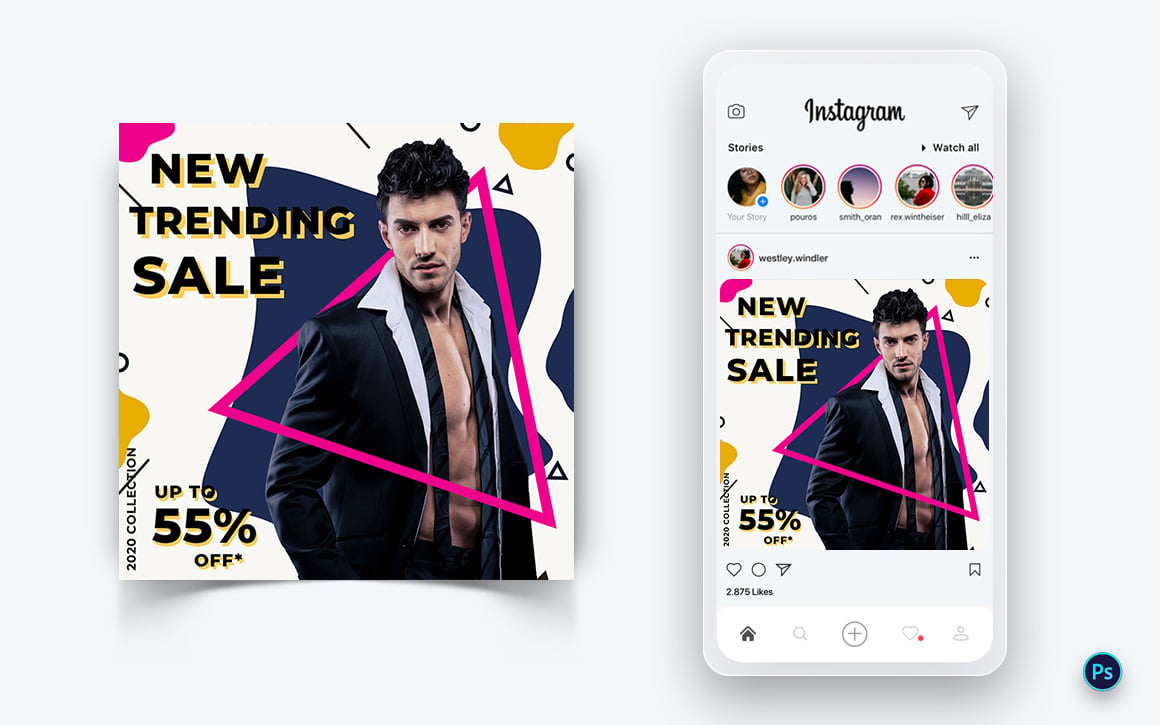 Fashion Sale Promotion Social Media Post Design Template-10