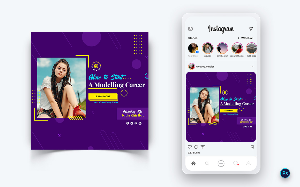 Fashion Sale Promotion Social Media Post Design Template-15