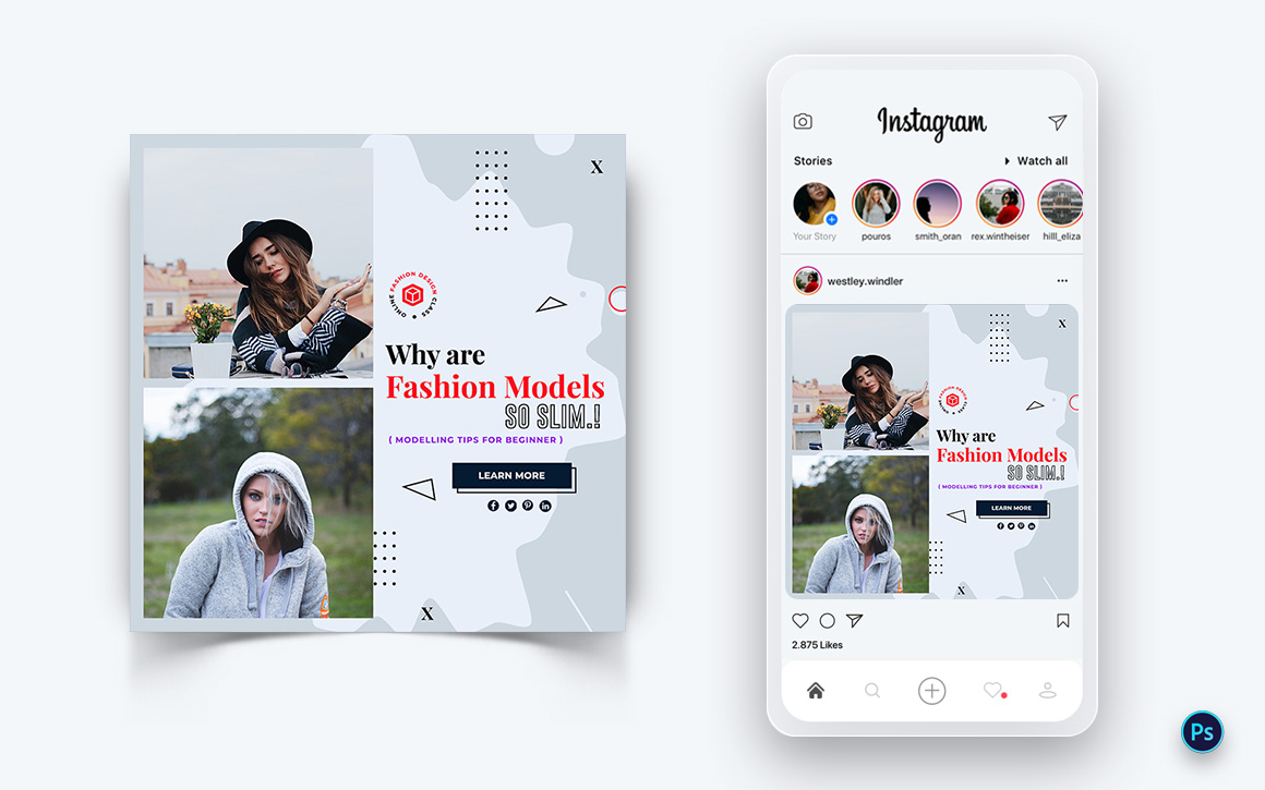 Fashion Sale Promotion Social Media Post Design Template-17