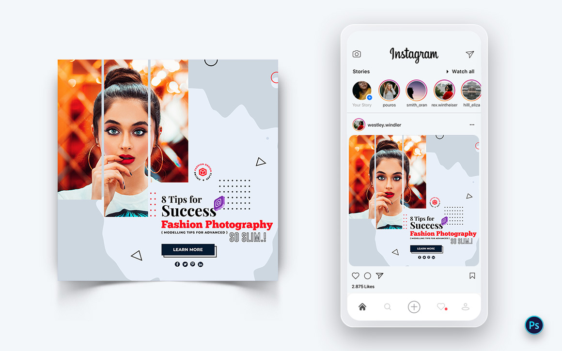 Fashion Sale Promotion Social Media Post Design Template-19