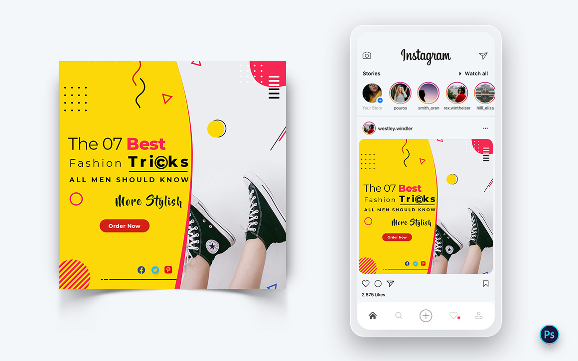 Fashion Sale Promotion Social Media Post Design Template-26