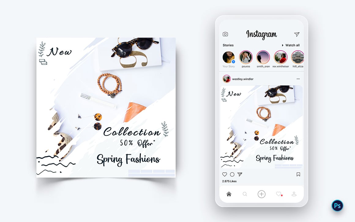 Fashion Sale Promotion Social Media Post Design Template-28