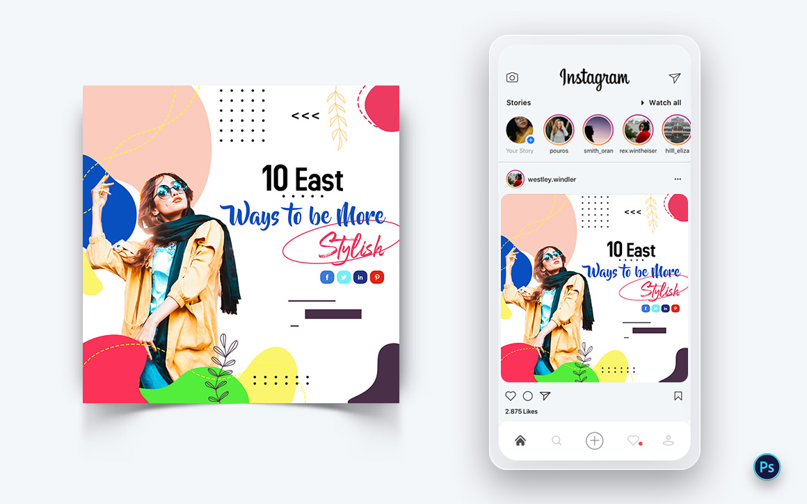 Fashion Sale Promotion Social Media Post Design Template-31