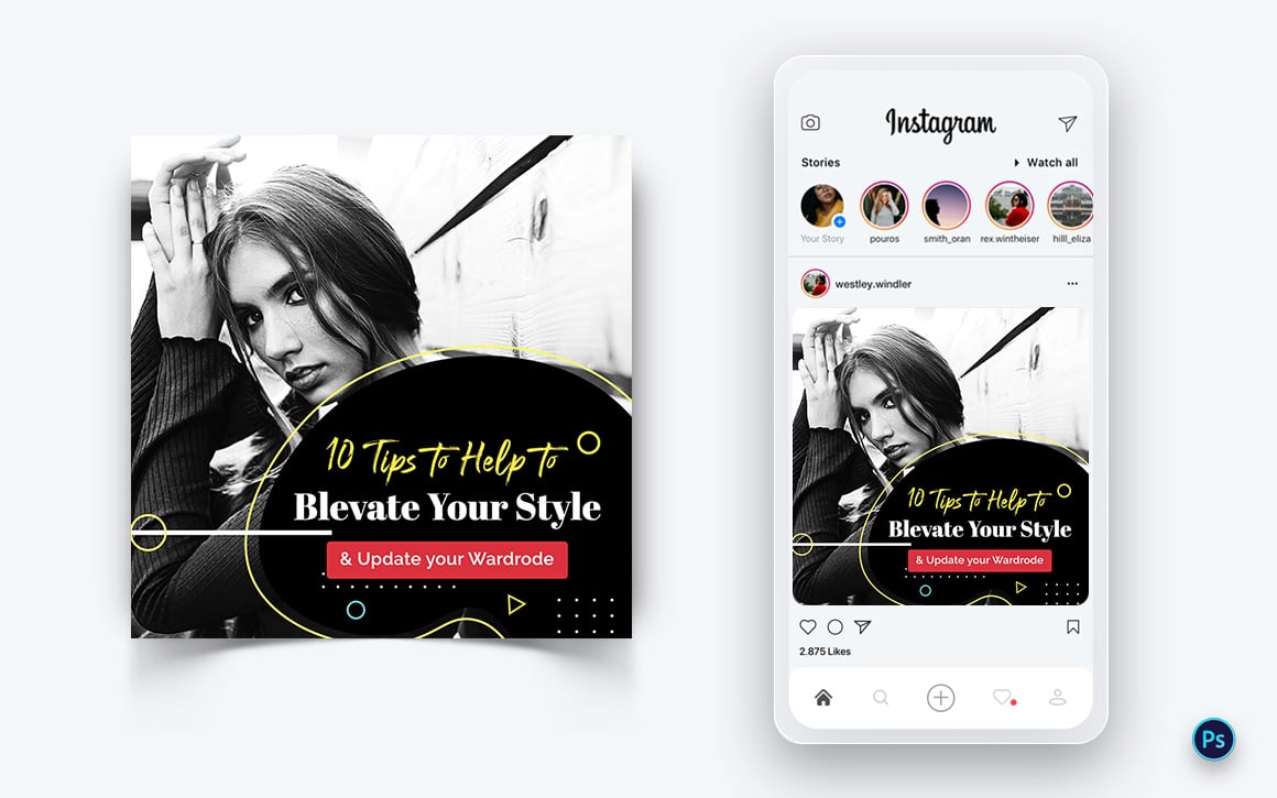 Fashion Sale Promotion Social Media Post Design Template-32