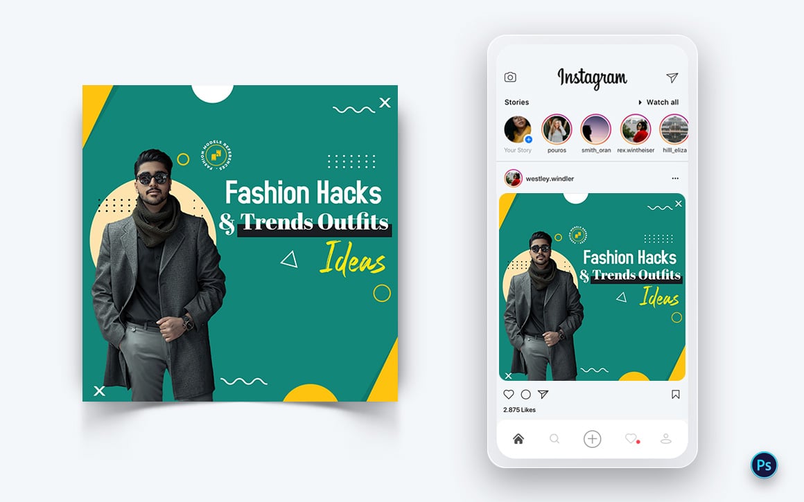 Fashion Sale Promotion Social Media Post Design Template-36