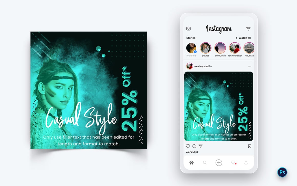 Fashion Sale Promotion Social Media Post Design Template-47