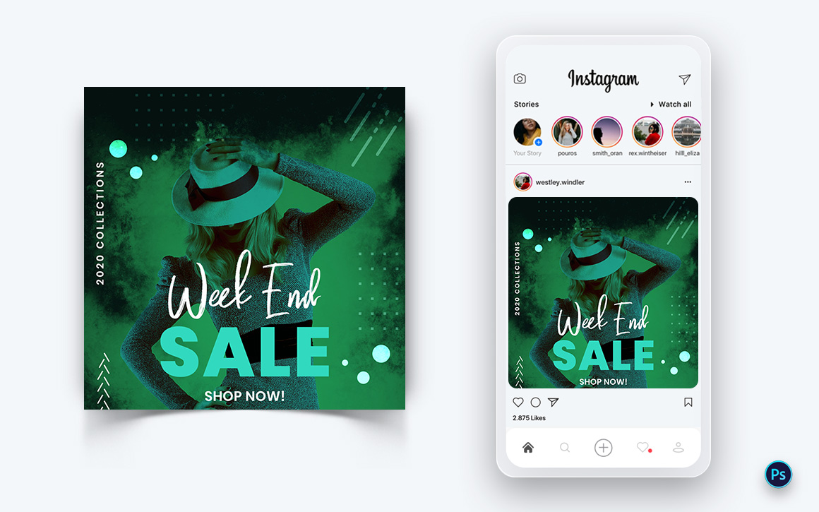 Fashion Sale Promotion Social Media Post Design Template-48