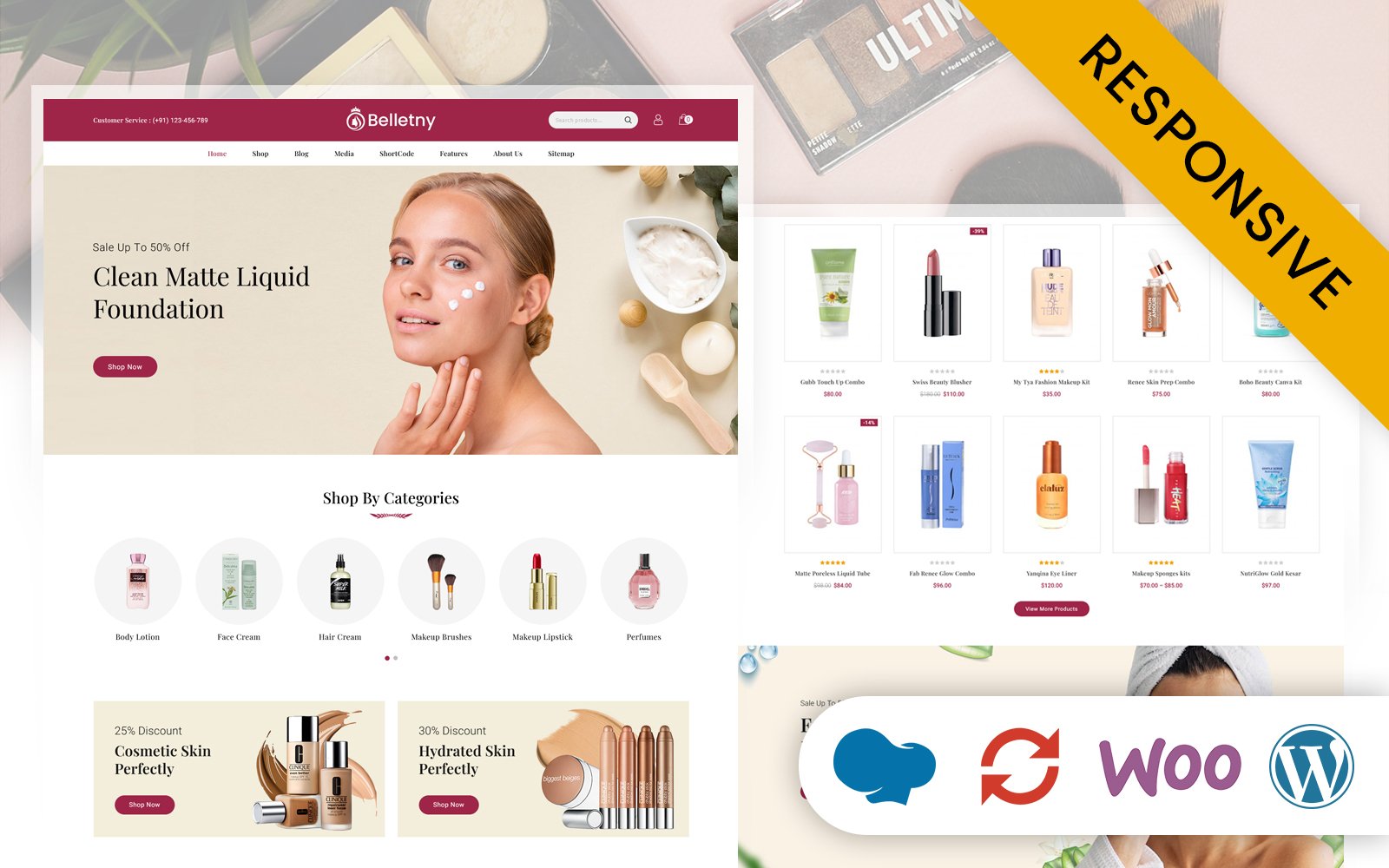 Belletny - Beauty Cosmetics Store WooCommerce Responsive Theme