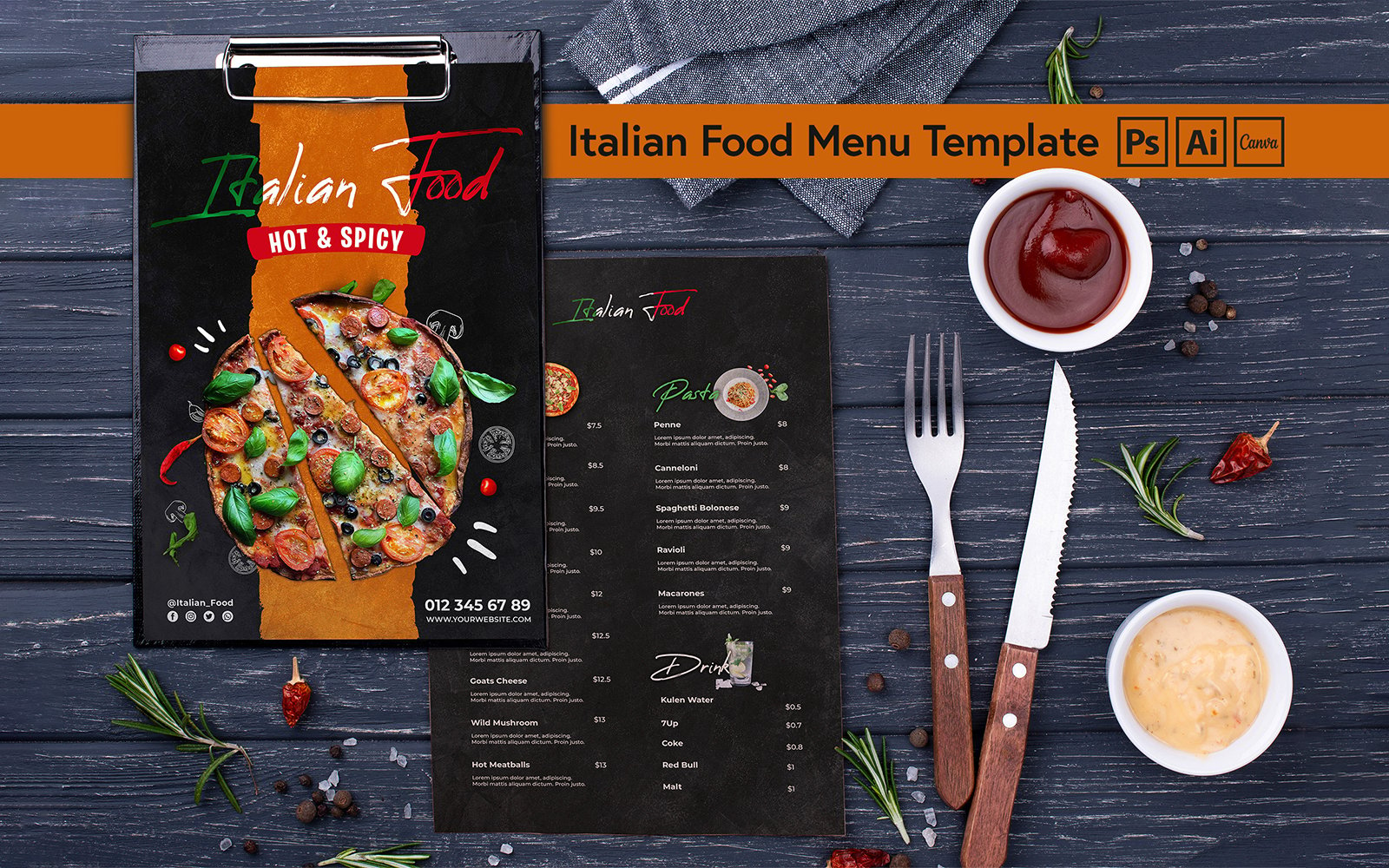 Italian Restaurant Menu Template