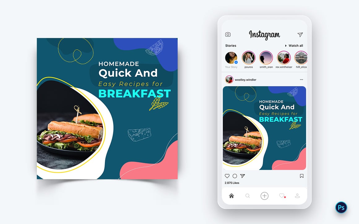 Food and Restaurant Social Media Post Design Template-40