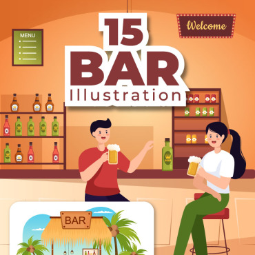 Bar Beer Illustrations Templates 260856