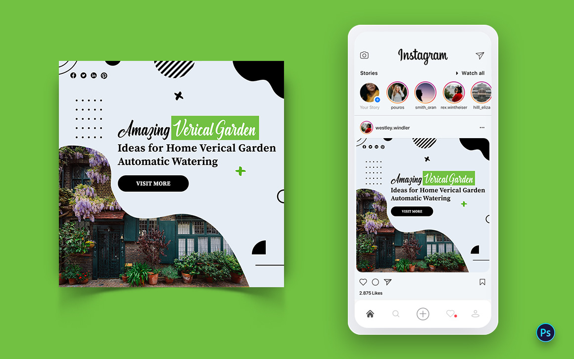 Gardening Social Media Post Design Template-02