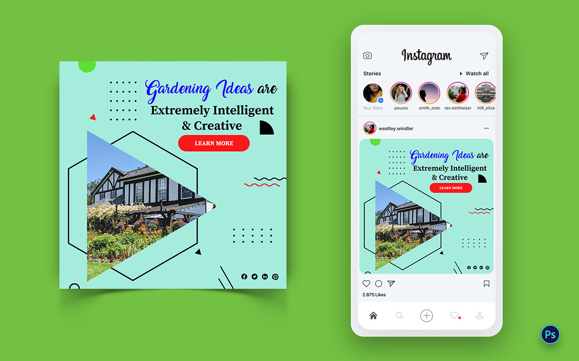 Gardening Social Media Post Design Template-05