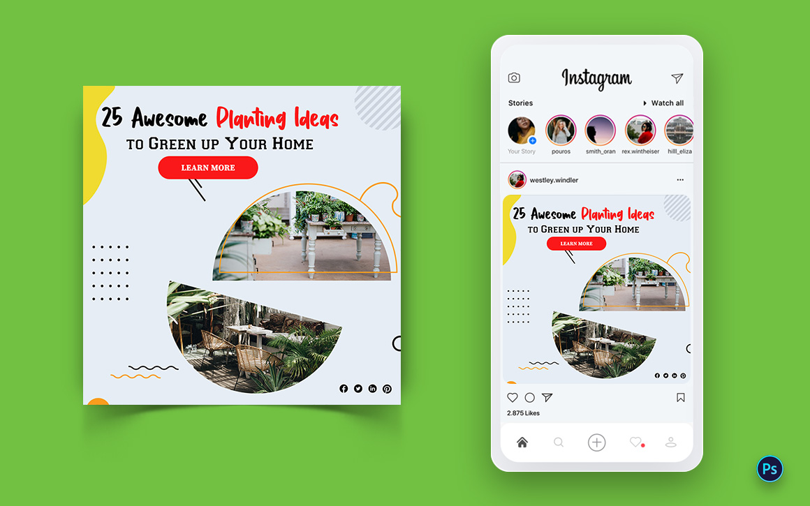 Gardening Social Media Post Design Template-06