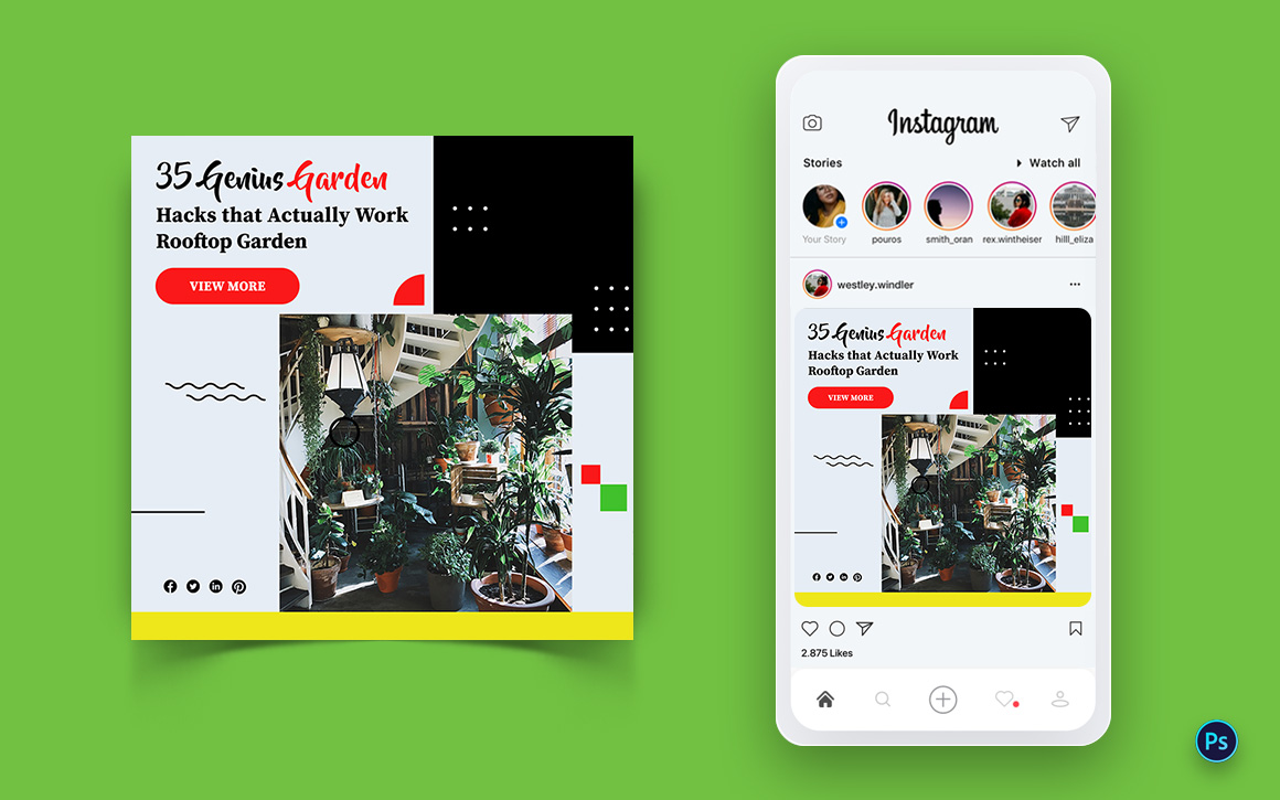 Gardening Social Media Post Design Template-07