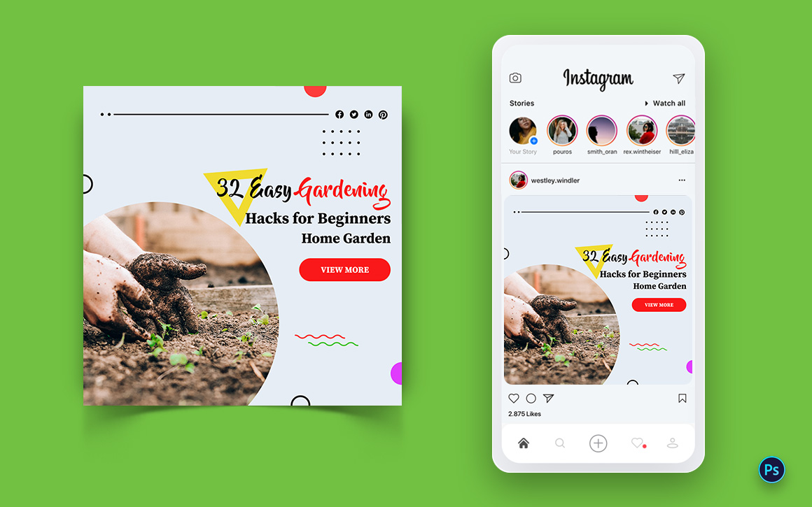 Gardening Social Media Post Design Template-08