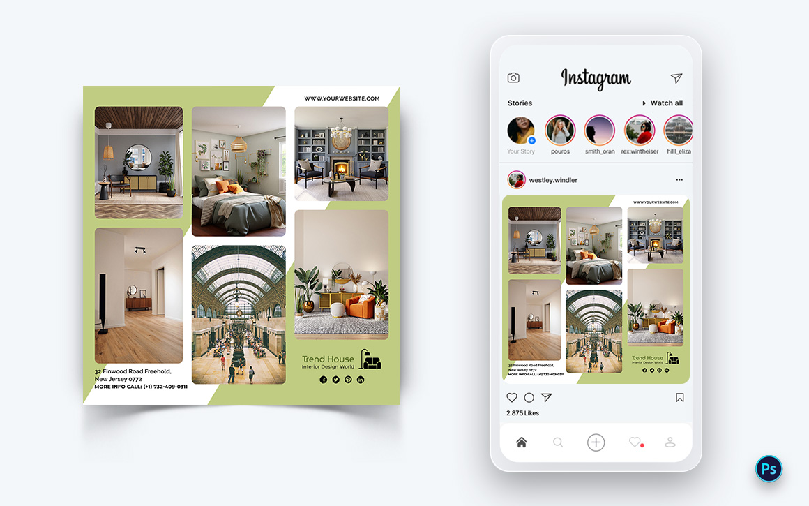 Interior Design and Furniture Social Media Post Design Template-29