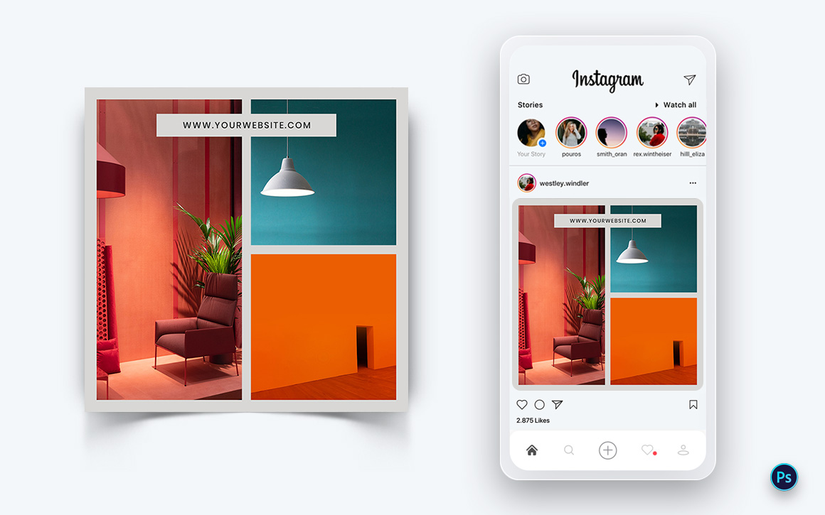 Interior Design and Furniture Social Media Post Design Template-44