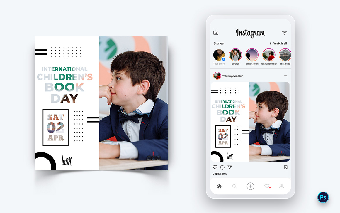 International Childrens Book Day  Social Media Post Design Template-08