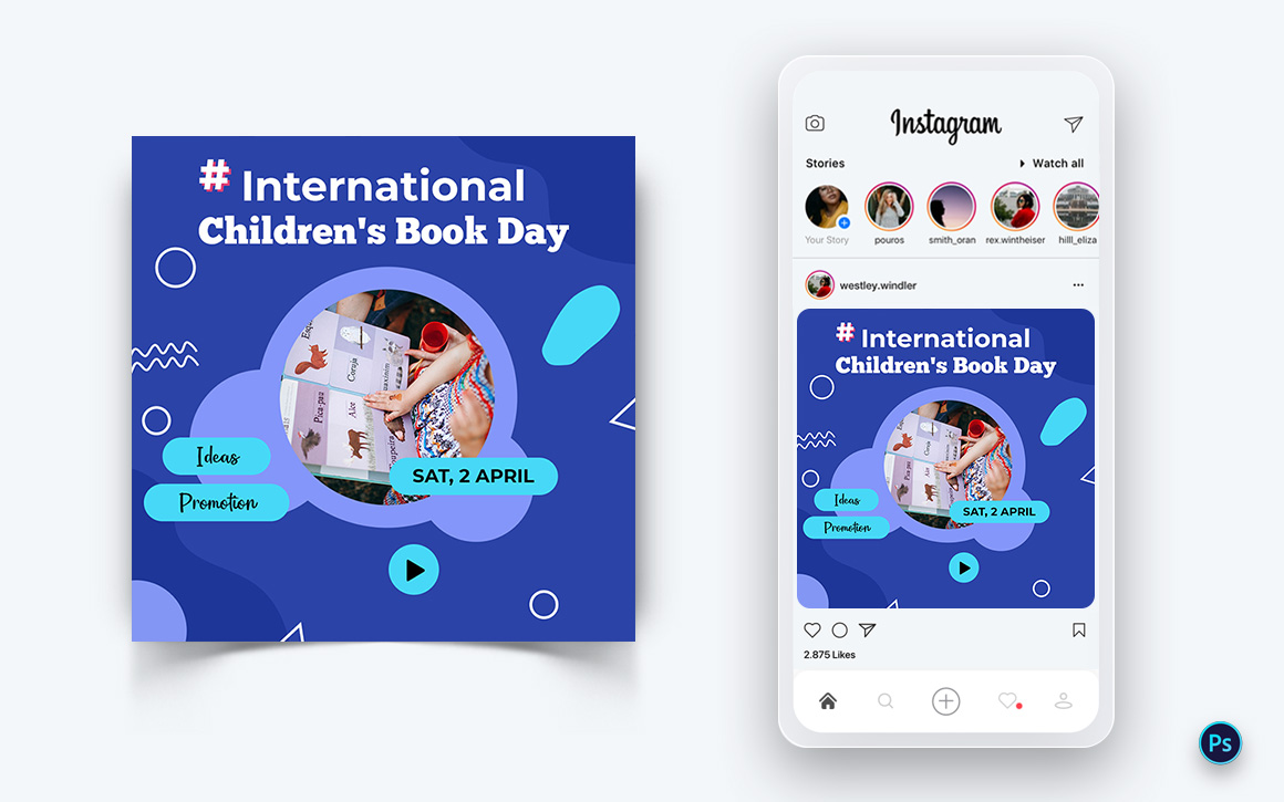 International Childrens Book Day  Social Media Post Design Template-10