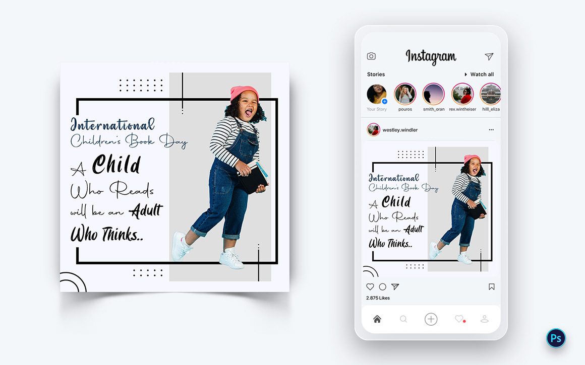 International Childrens Book Day  Social Media Post Design Template-15