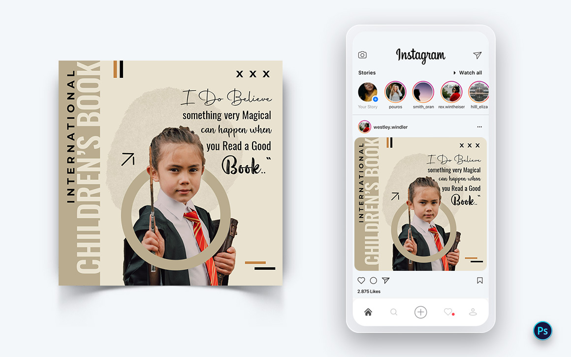 International Childrens Book Day  Social Media Post Design Template-16