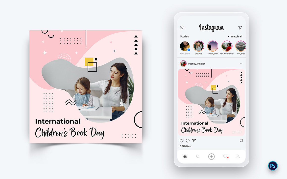 International Childrens Book Day  Social Media Post Design Template-17