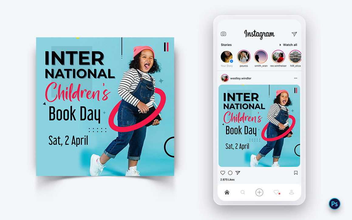 International Childrens Book Day  Social Media Post Design Template-18