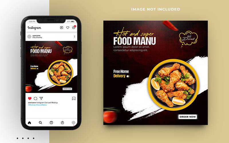 Food Menu Social Media Post Banner Template