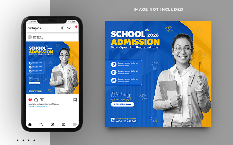 Education Admission Social Media Post Banner Template