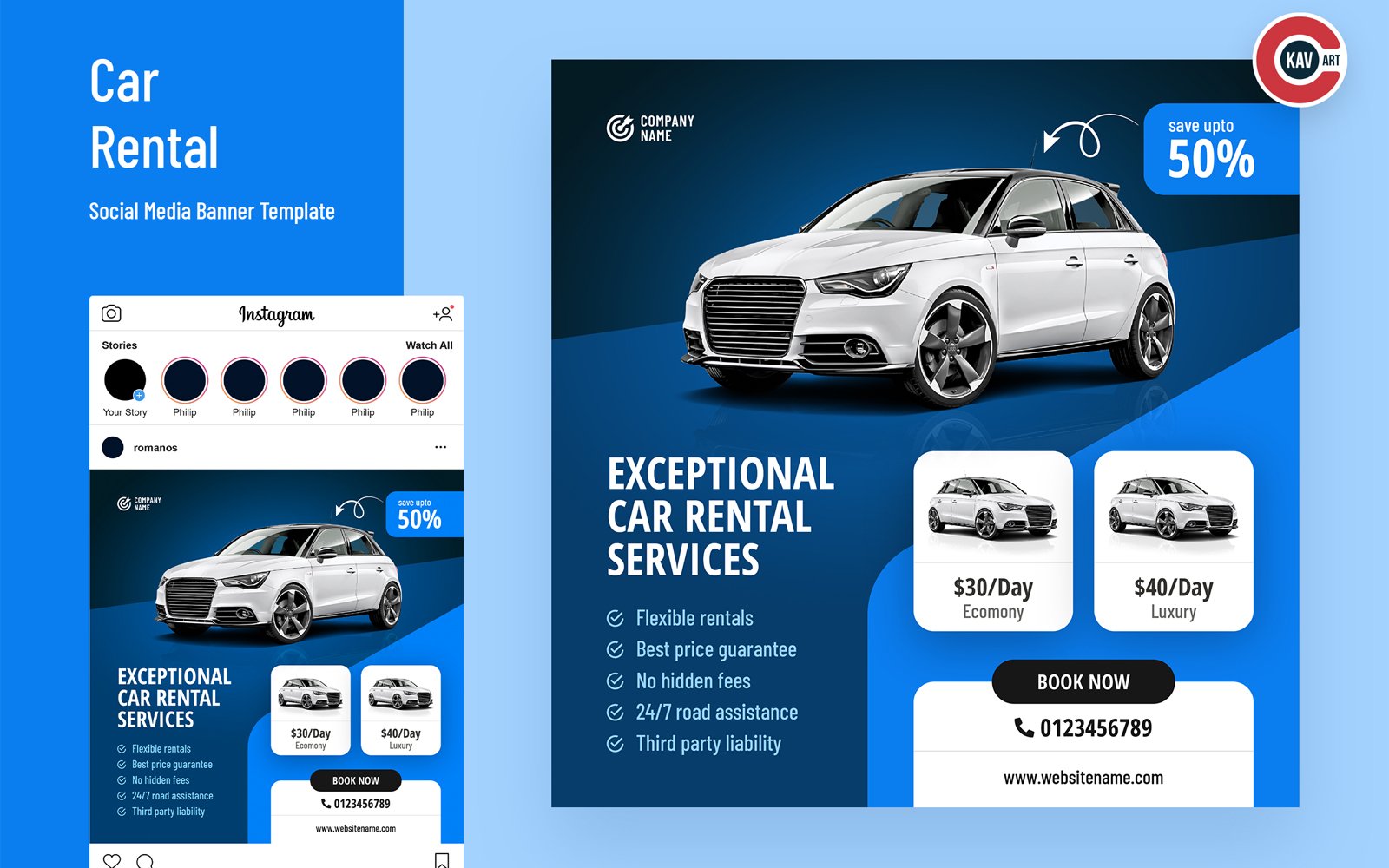 Car Rental Social Media Banner - 00263