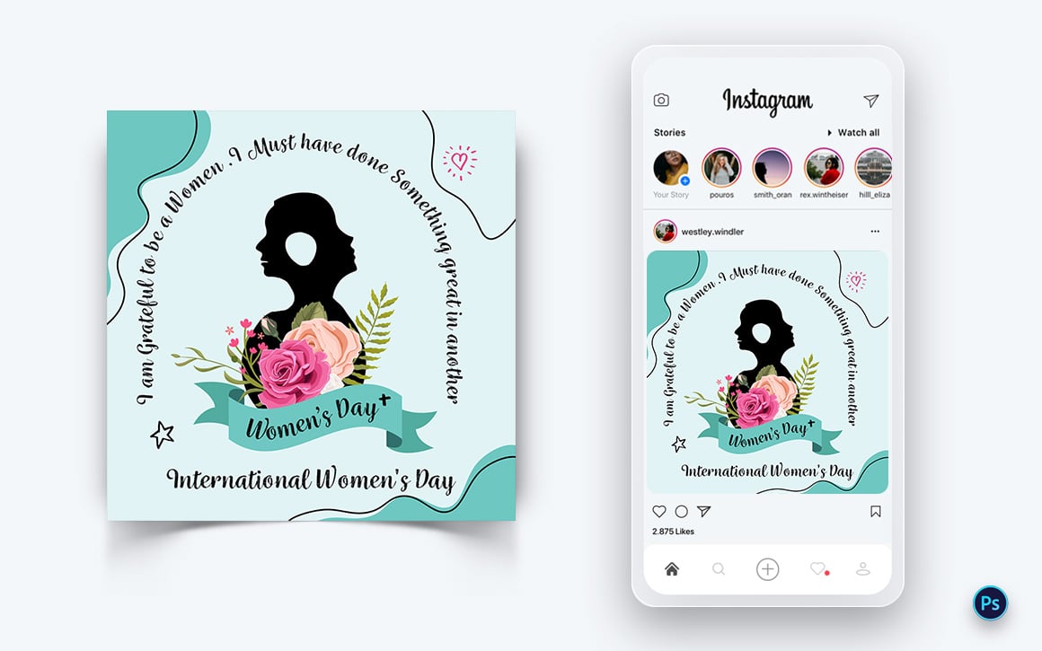 International Womens Day  Social Media Post Design Template-12